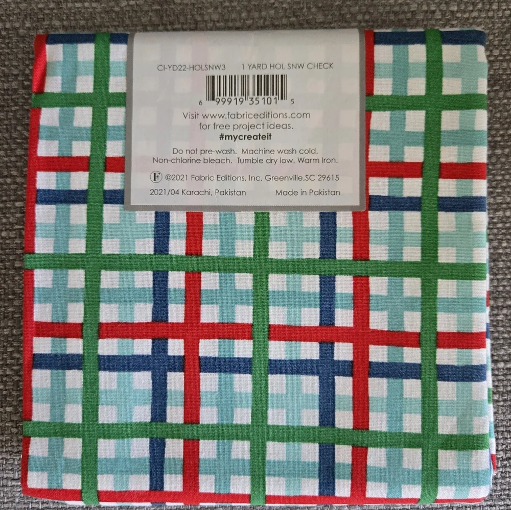 Create It Holiday Snow Check Fabric 1 Yard 36